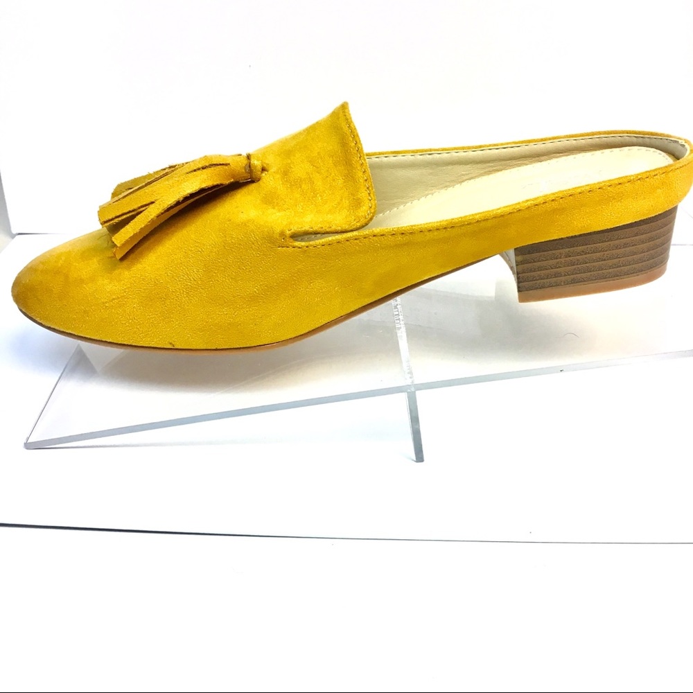 Last Pair! Tassel Round Toe Mules Mustard Yellow - Picture 4 of 8